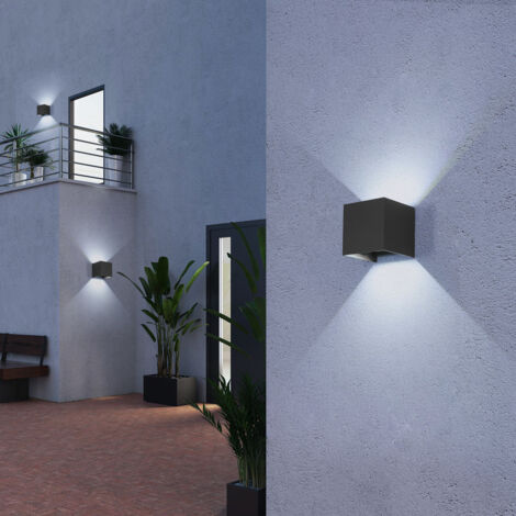 GOECO Wasserdichte Wandleuchte, Sandfarbe, 10 cm, 6 W, 6000 K weißes Licht, ideal für den Außenbereich mit Winkeleinstellung