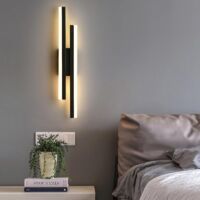 GOECO LED Wandleuchte Dimmbare Moderne Form der Leitung Wandlampe 3000K/4000K/6000K Für Schlafzimmer, Wohnzimmer, Flur, Diele Schwarz