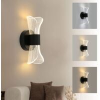 GOECO LED Wandleuchte Dimmbare Moderne Wandlampe Dimmbar 3000K/4000K/6000K Für Schlafzimmer, Wohnzimmer, Flur, Diele Schwarz