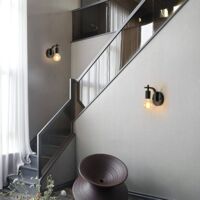 Goeco Wandleuchte Schwarz Vintage - Industrielle Lampe E27