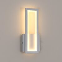 GOECO LED Wandleuchte 12W Moderne Rechteck Wandlampe Warmweiß 3000K Für Schlafzimmer, Wohnzimmer, Flur, Diele Weiß