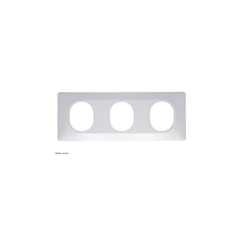 Plaque 3 postes horizontal Ovalis Schneider  Finition: Blanc