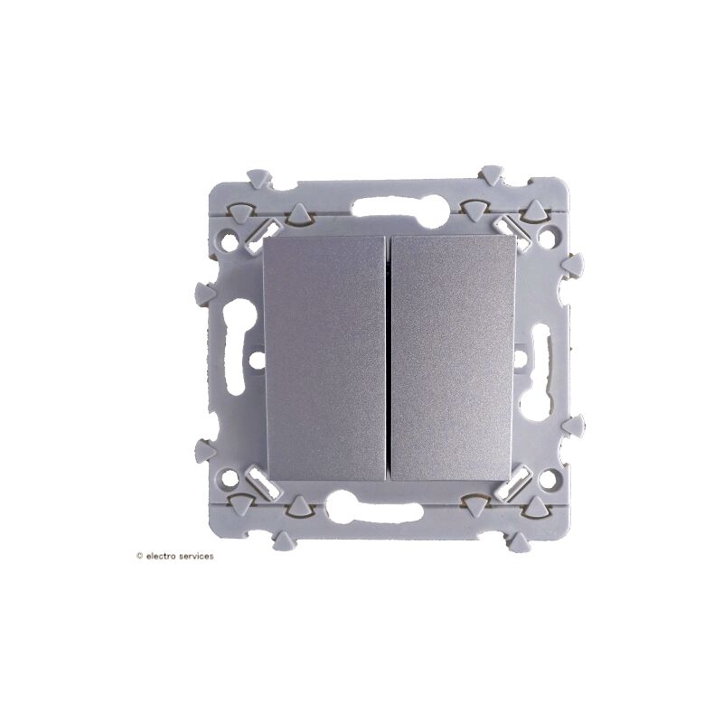 Bouton Poussoir Double 10A Hager Essensya à Griffes - Inverseur 1O+1F