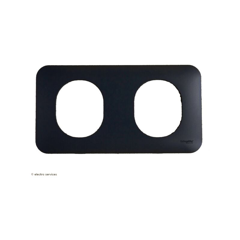 Plaque 2 postes horizontal Ovalis Schneider  Finition: Anthracite