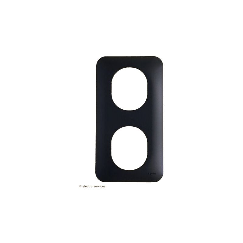 Plaque 2 postes vertical Ovalis Schneider  Finition: Anthracite