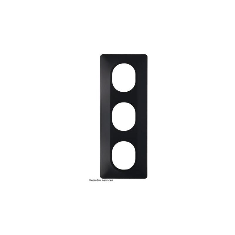 Plaque 3 postes vertical Ovalis Schneider  Finition: Anthracite