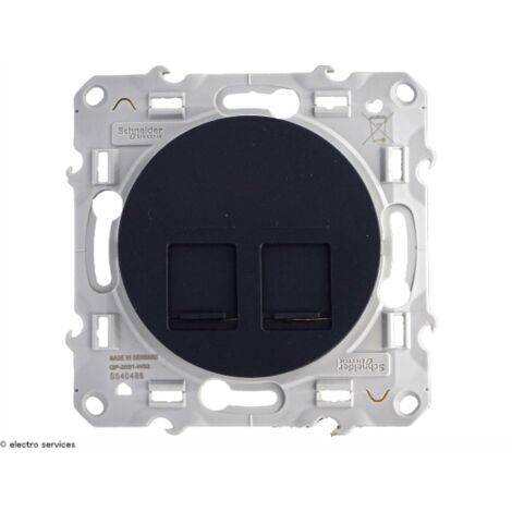 Prise double RJ45 cat.6 STP Schneider Odace  Finition: Anthracite
