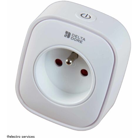 Delta Dore – Prise connectée E 16A – Mesure de consommation – Répéteur Zigbee – Classe de protection IP30 – Compatible Tydom Home/Pro