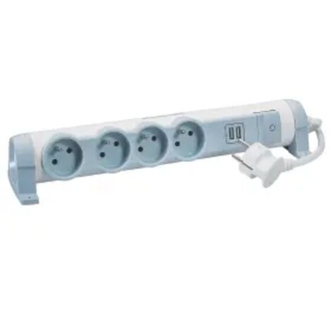 Rallonge 4 prises de courant + 2 chargeurs USB Legrand Finition: Blanc