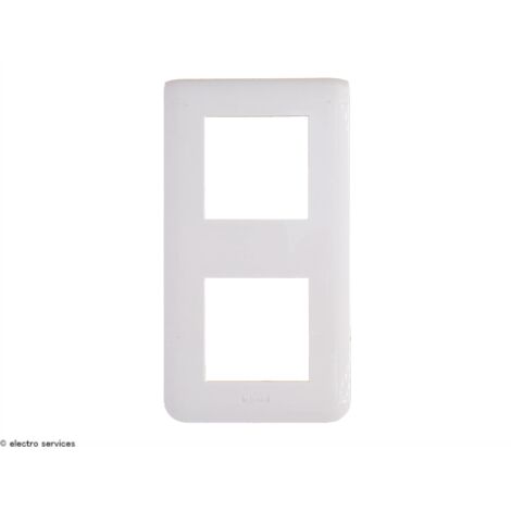 Legrand – Plaque verticale Mosaic 2x2 modules – Montage vertical – Finition blanche – Pour supports universels Batibox (1/5)
