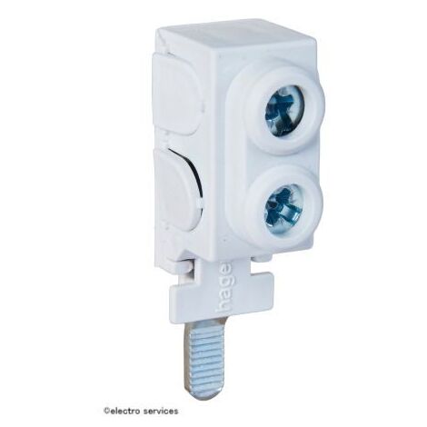 Borne de raccordement 1P 25mm² – Indice de protection IP20 – Pour repiquage sur appareils modulaires – Hager - 2x25mm2