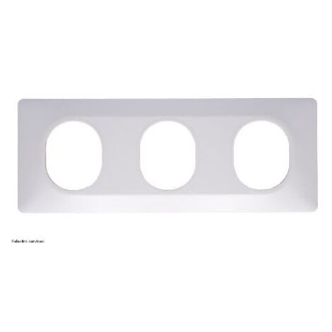 Plaque 3 postes horizontal Ovalis Schneider  Finition: Blanc
