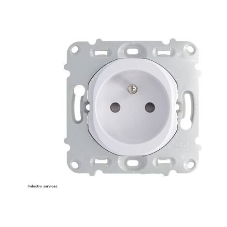 Prise de courant 2P+T Ovalis Schneider  Finition: Blanc