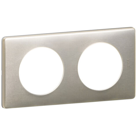 Legrand – Plaque de finition Céliane métal 2 postes – Montage horizontal/vertical – Finition anodisée – Pour intérieur uniquement