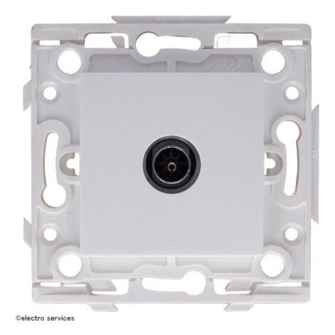 Prise TV simple Espace Lumière Arnould  Finition: Blanc