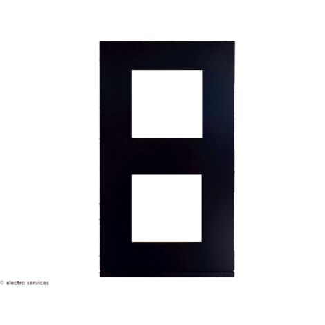 Plaque gallery plastique peint 2 postes verticale 71mm night HAGER WXP0242
