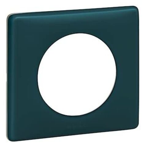 Legrand – Plaque de finition Céliane poudré 1 poste – Finition bleu vert – Compatible avec support Batibox – LEG066771 (1/6)