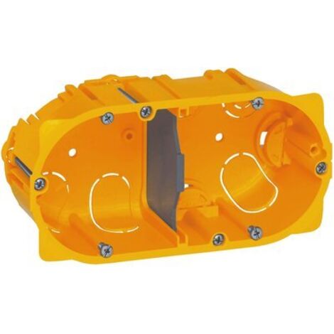 Legrand – Boîte d'encastrement mural 2 postes – Profondeur 40mm – Diamètre 67mm – Plastique sans halogène – Installation dans cloisons sèches