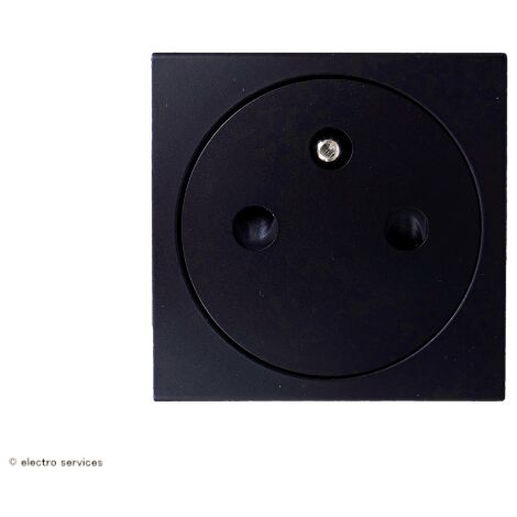 Legrand – Prise de courant 2P+T Mosaic – Finition noire – 250V 16A – Connexion rapide par bornes automatiques – Pour intérieur uniquement