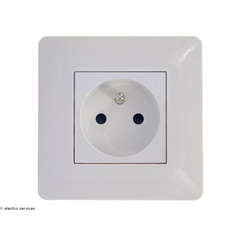 Prise de courant complet Hager Essensya Blanc  Finition: Blanc - Griffes: Sans griffes