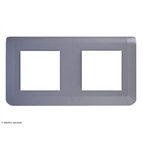 Plaque horizontale Mosaic Legrand 2x2 modules Finition: Aluminium