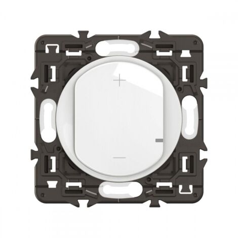 Legrand – Variateur de lumière 2 fils Céliane – Enjoliveur blanc – Compatible avec ampoules dimmables jusqu'à 125W – Installation simple