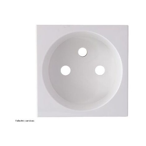 Hager – Enjoliveur prise de courant 2P+T blanc – Encliqueter – IP21 – Résistance chocs IK05 – Compatible gamme Gallery