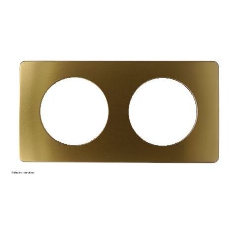 Legrand – Plaque de finition 2 postes CP1602 – Métal aluminium – Finition bronze satiné – Fixation à clipser – Compatible Céliane