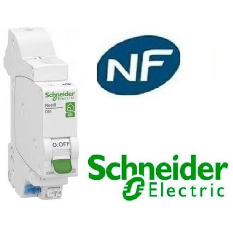 Schneider Electric – Disjoncteur unipolaire 16A – Courbe D – Mode de connexion embrochable – Pour rail DIN – R9EFD616