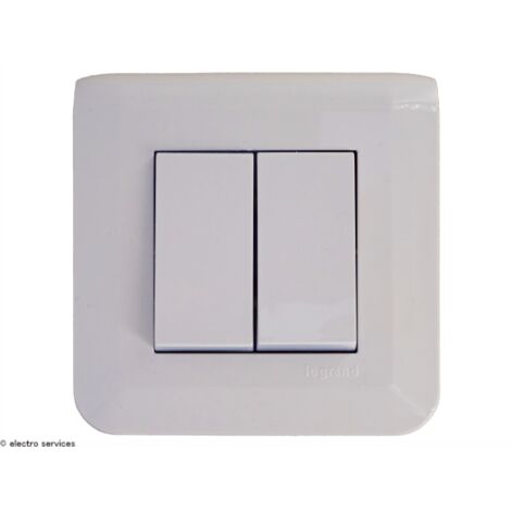 Double interrupteur ou Va-et-vient Mosaic Legrand Blanc complet Griffes: Sans griffes