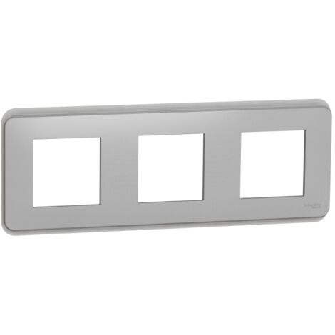Plaque Schneider Unica Pro 3 Postes  Finition: Aluminium