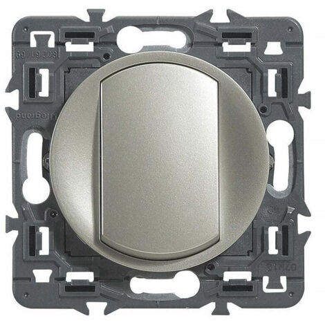 Legrand – Poussoir composable titane – Mode de pose électricité – Fixation par vis ou griffes – Compatible avec plaques Céliane
