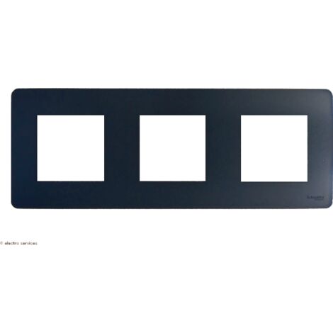 Unica Studio - plaque de finition - Anthracite - 3 postes (NU200654)