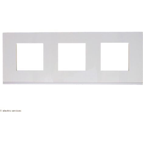 Plaque Hager 3 postes WXP0013 – Blanc brillant horizontal – Entraînement avec système de compensation – Pour installation esthétique