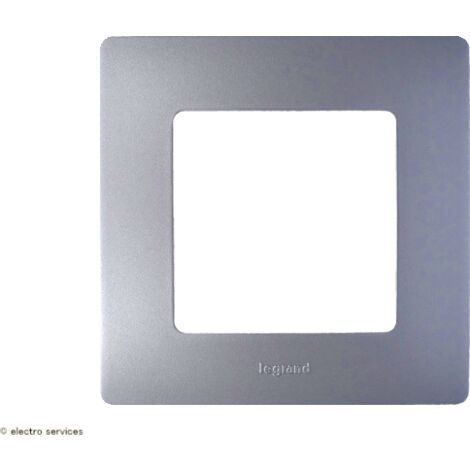 Legrand – Plaque de finition Niloé 1 poste – Finition argent – Compatible avec mécanismes Niloé – Usage intérieur élégant et moderne