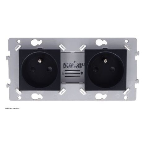 Lot De 10 Prises Hager Essensya WE102 – Blanc, 2 Ports, Fabriqué En France