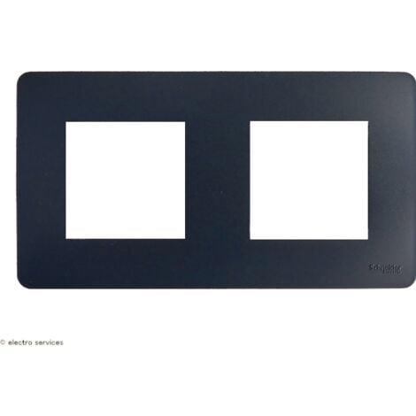 Unica Studio - plaque de finition - Anthracite - 2 postes (NU200454)
