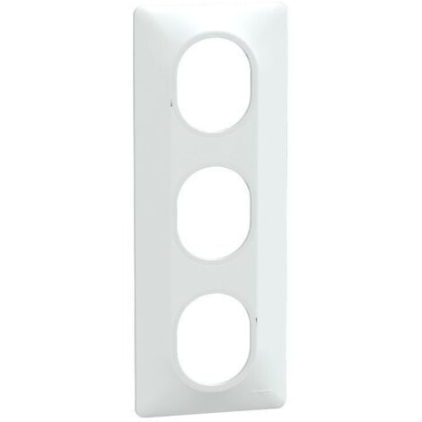 Schneider Electric – Plaque de finition 3 postes vertical Ovalis – Blanc – Pour intérieur – Hauteur 199mm, largeur 85mm – Compatible mécanisme Ovalis