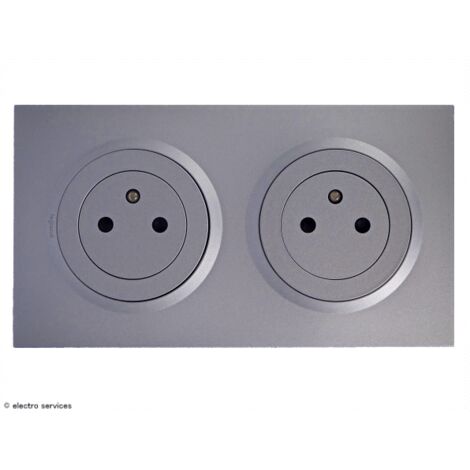 Double prise de courant Surface Dooxie complet Alu  Griffes: Sans griffes