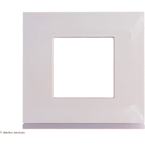 Plaque Hager 1 poste en polycarbonate blanc pur – Indice de protection IP21 – Fixation par clips – WXP0002