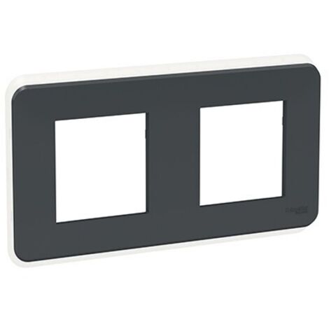 plaque de finition - anthracite - 2 postes - schneider unica pro nu400454