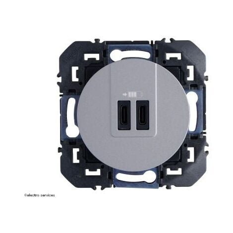 Double chargeur USB type-C Dooxie  Aluminium