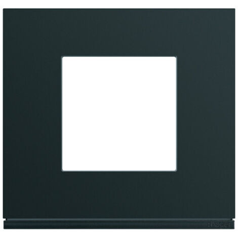 Plaque Hager Gallery peinte 1 poste – Polycarbonate noir mat – Installation facile – Compatible avec mécanismes Gallery - WXP0202
