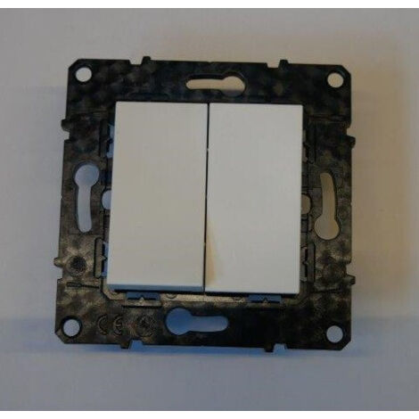 Double interrupteur va-et-vient 10A – Finition blanche élégante – Compatible plaques Arnould – Usage intérieur uniquement
