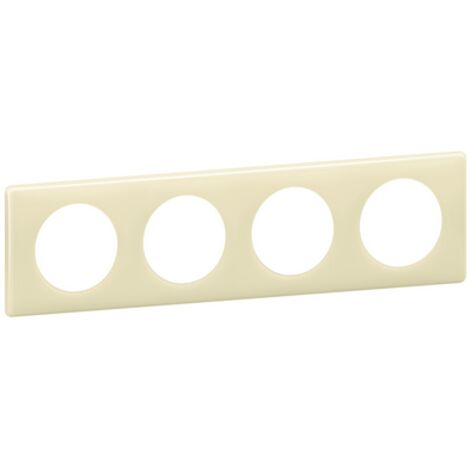 Plaque Legrand Céliane laqué 4 postes – Finition ivoire – Compatible Batibox – Esthétique moderne pour intérieur (1/2)