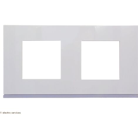 Hager – Plaque gallery plastique horizontale 2 postes – Entraxe 71 mm – Couleur blanche RAL 9016 – Résistance IK05 – WXP0012