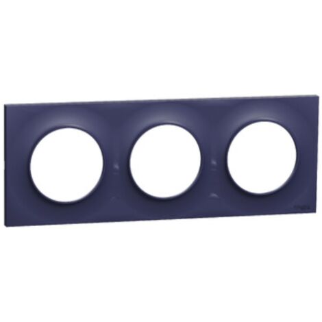 Schneider Electric – Plaque Schneider 3 postes S550706 – Cobalt – Horizontale/Verticale – Entraînement 71mm – Résistance IK04 – IP21