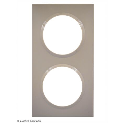 Legrand – Plaque carrée Dooxie 2 postes finition Dune – Plastique thermoplastique – Montage horizontal/vertical – IP20 – Résistance chocs IK04 (1/10)