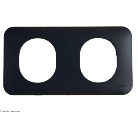 Plaque 2 postes horizontal Ovalis Schneider  Finition: Anthracite