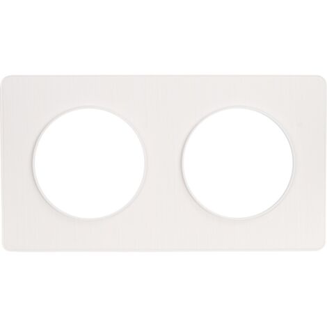 plaque schneider electric odace touch - 2 postes - blanc - liseré blanc - 71 mm